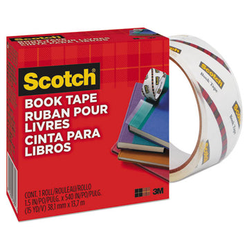 Scotch® Book Tape, 3" Core, 1.5" X 15 Yds, Clear freeshipping - TVN Wholesale